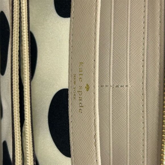 Kate Spade Women's Zip-Around Wallet Multicolor Polka Dot Saffiano Leather - Picture 6 of 16
